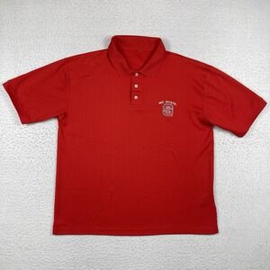 NC State Wolfpack Polo Mens XL Red Ribbed Texture Starter NCAA Basketball Sports